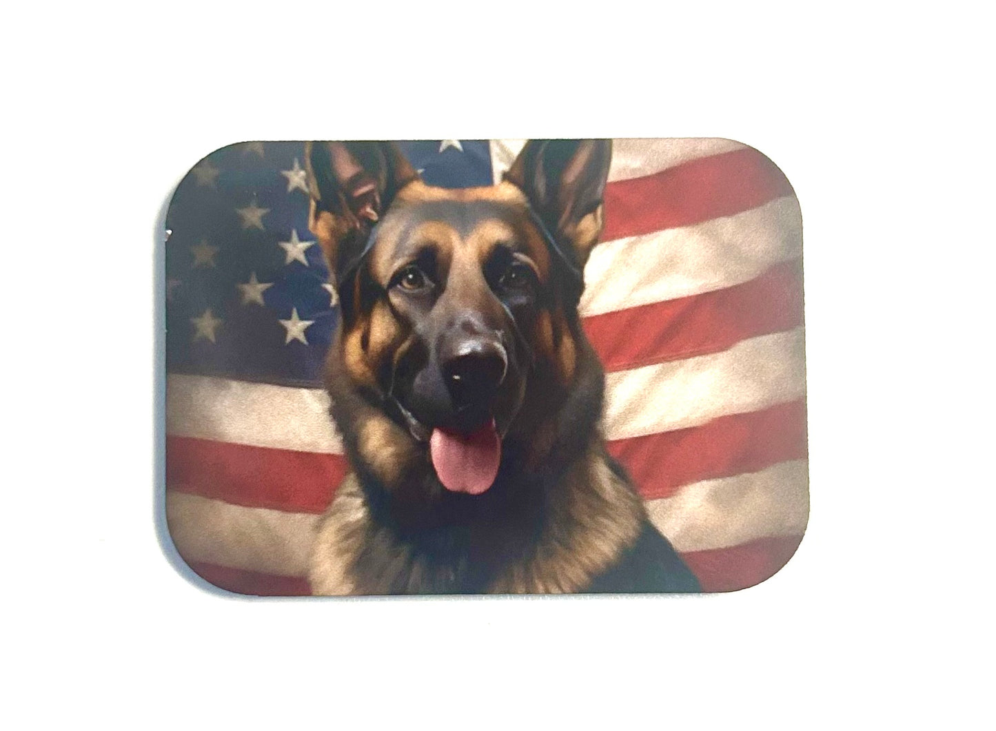 German Shepherd American Flag Magnet