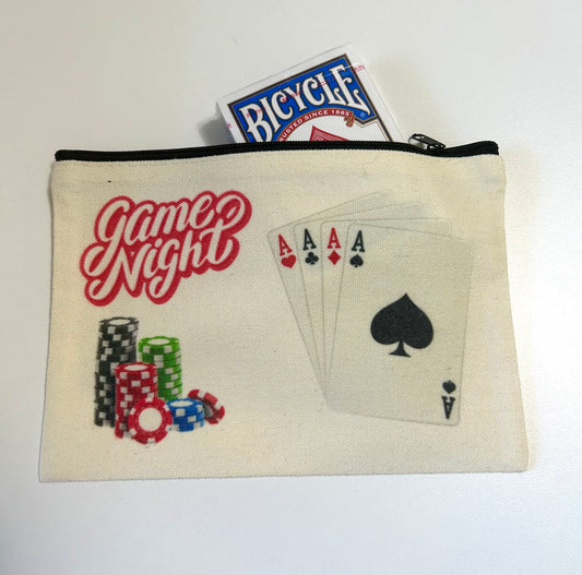 Game night playing cards bag