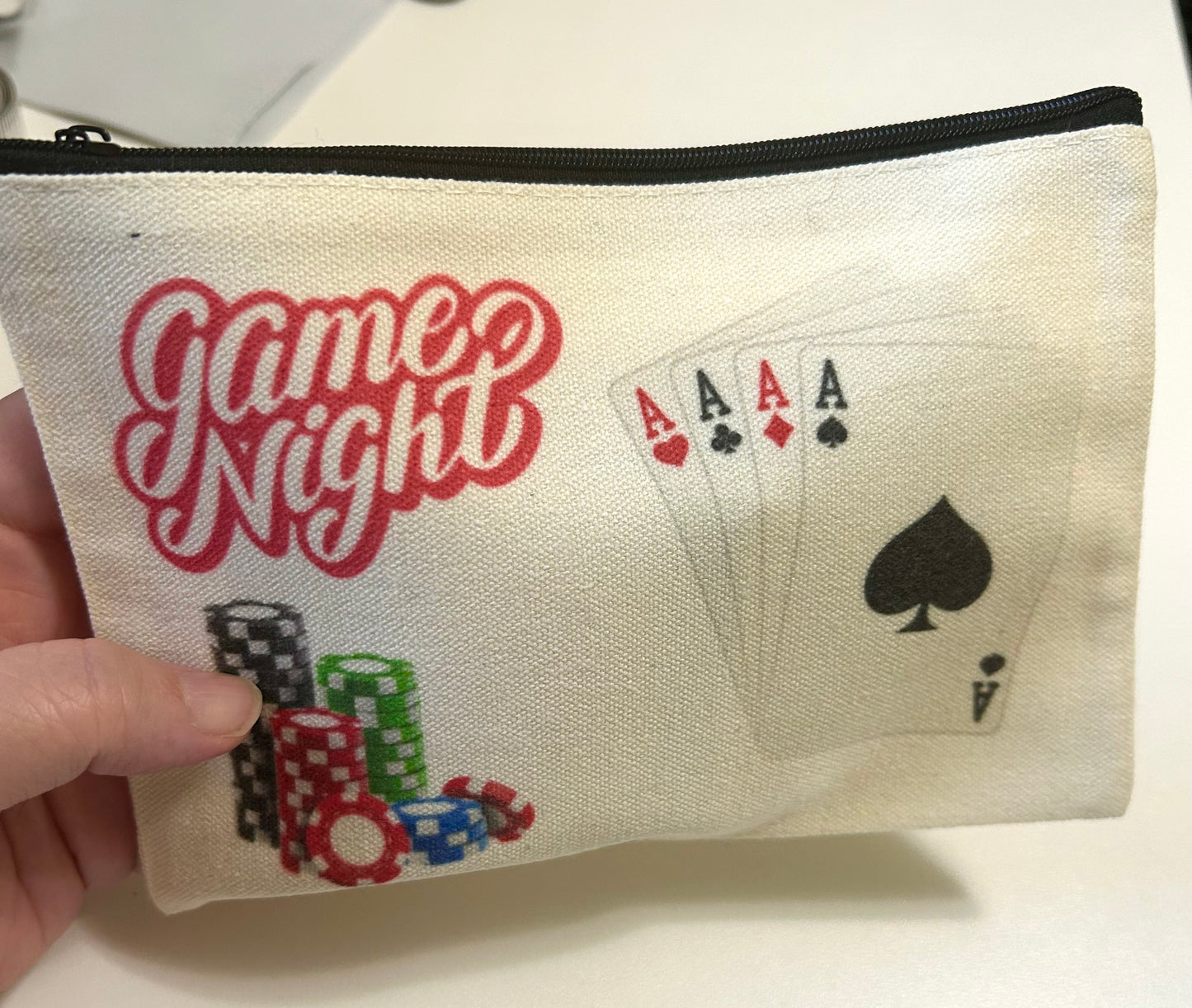 Game night playing cards bag