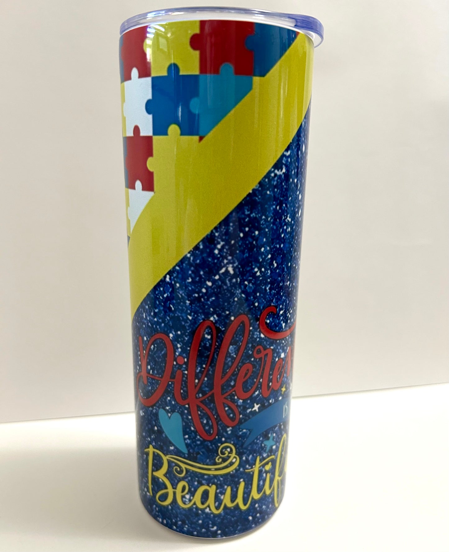 Different is beautiful autism awareness 20 oz tumbler