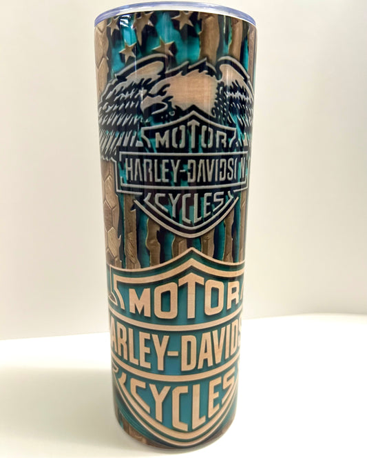 Teal Harley Davidson 20 oz tumbler