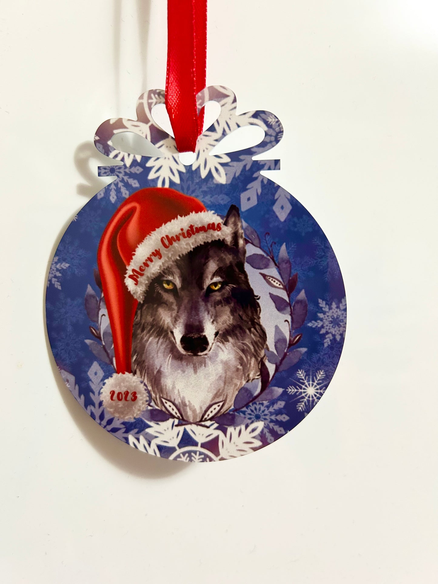 Christmas 2023 wolf ornament