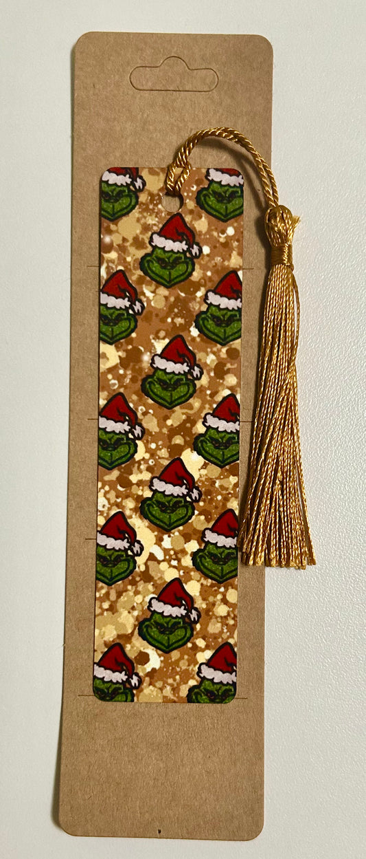 Sparkling grinch bookmark