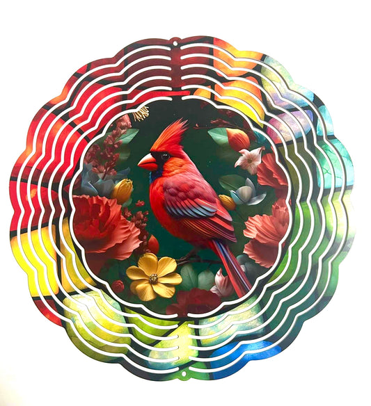 Red Cardinal wind spinner