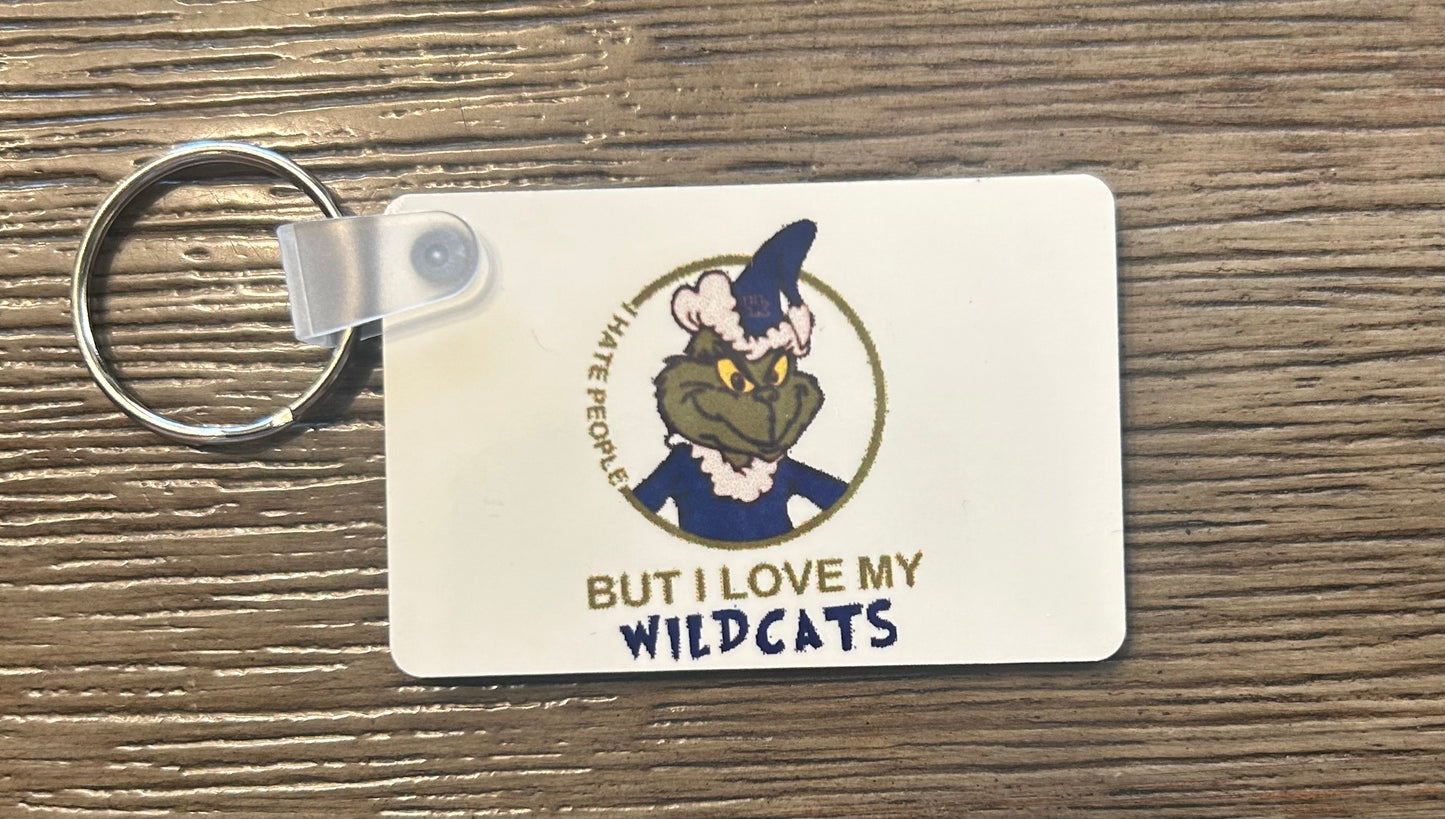 I love my wildcats Grinch keychain