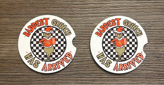 Baddest Grinch car coasters